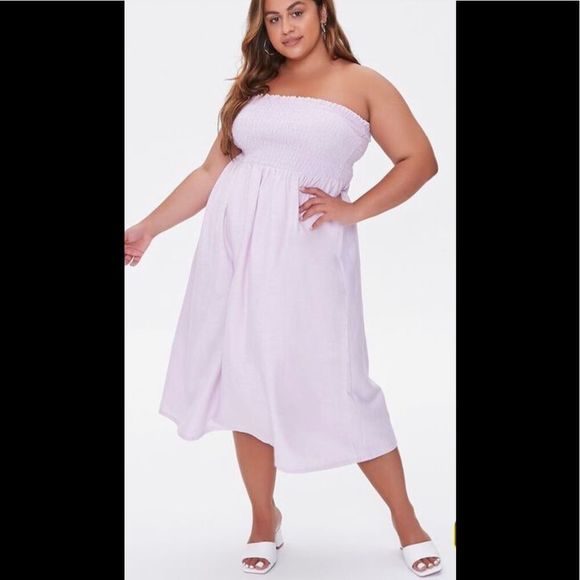 Forever 21 Plus Smocked midi dress - Picture 1 of 8